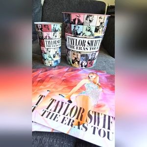 Limited Edition AMC Taylor Swift Collectible Eras Tour Popcorn Tin Cup & Poster